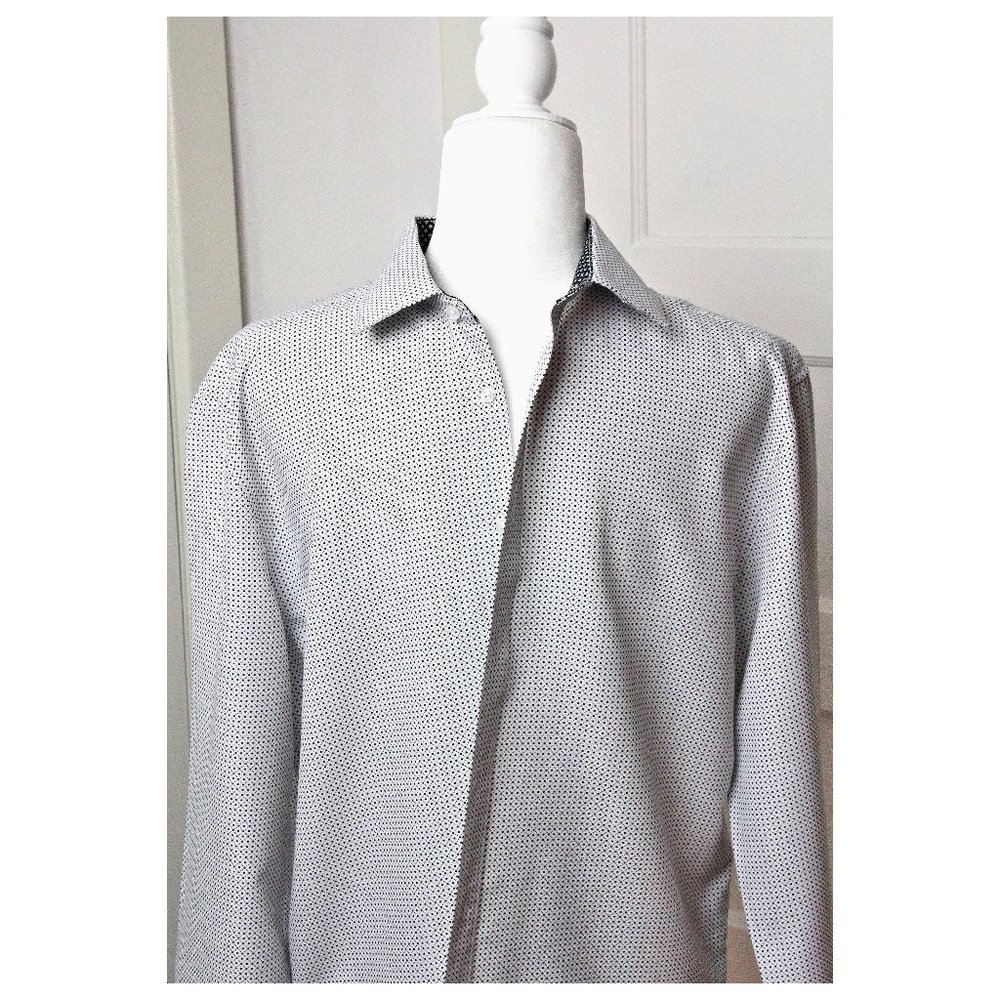 Men Medium white shirt with Black  Polka Dots